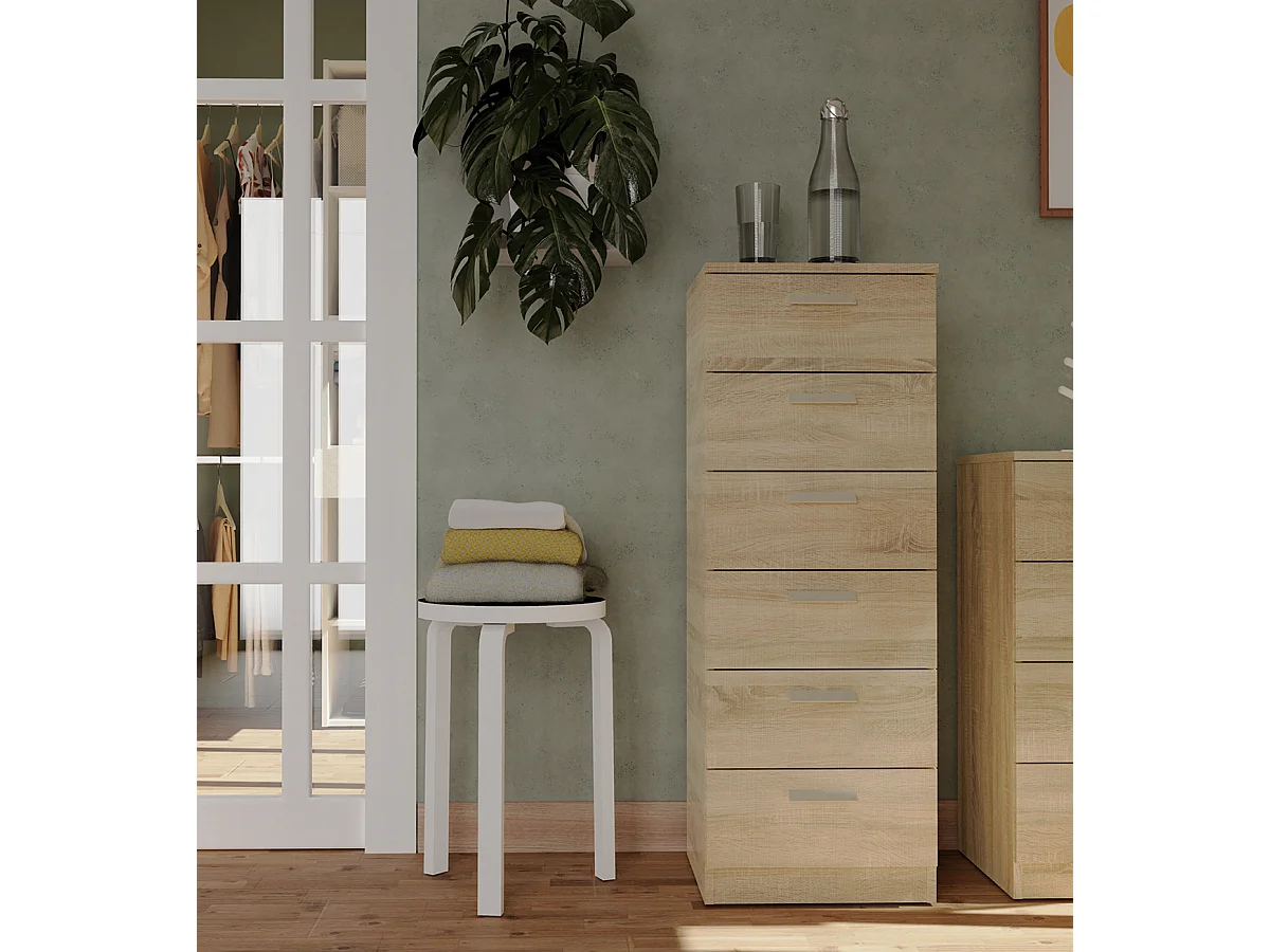 Chiffonnier Meuble de rangement coloris Cambrian - Hauteur 110 x Longueur 40 x Profondeur 40 cm