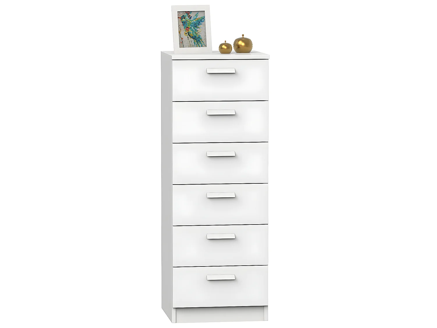 Chiffonnier Meuble de rangement coloris Blanc - Hauteur 110 x Longueur 40 x Profondeur 40 cm