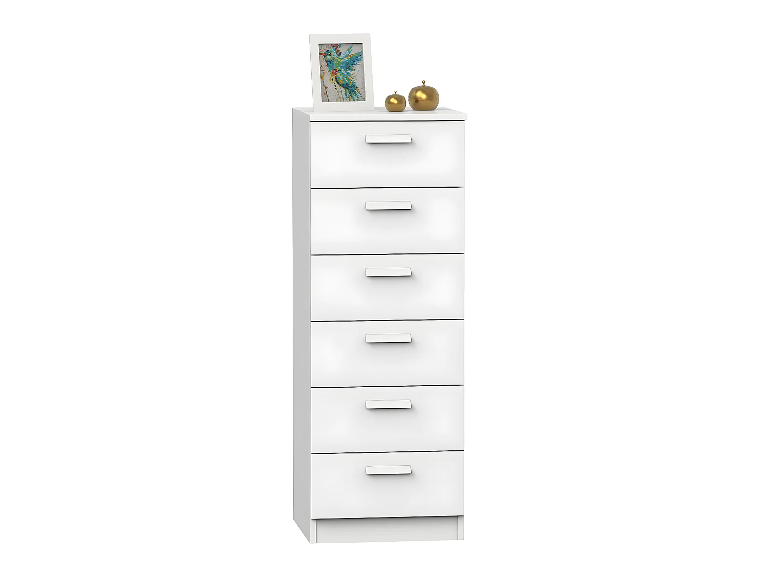 Chiffonnier Meuble de rangement coloris Blanc - Hauteur 110 x Longueur 40 x Profondeur 40 cm