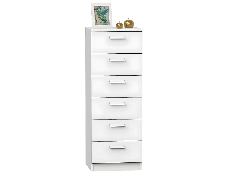 Chiffonnier Meuble de rangement coloris Blanc - Hauteur 110 x Longueur 40 x Profondeur 40 cm