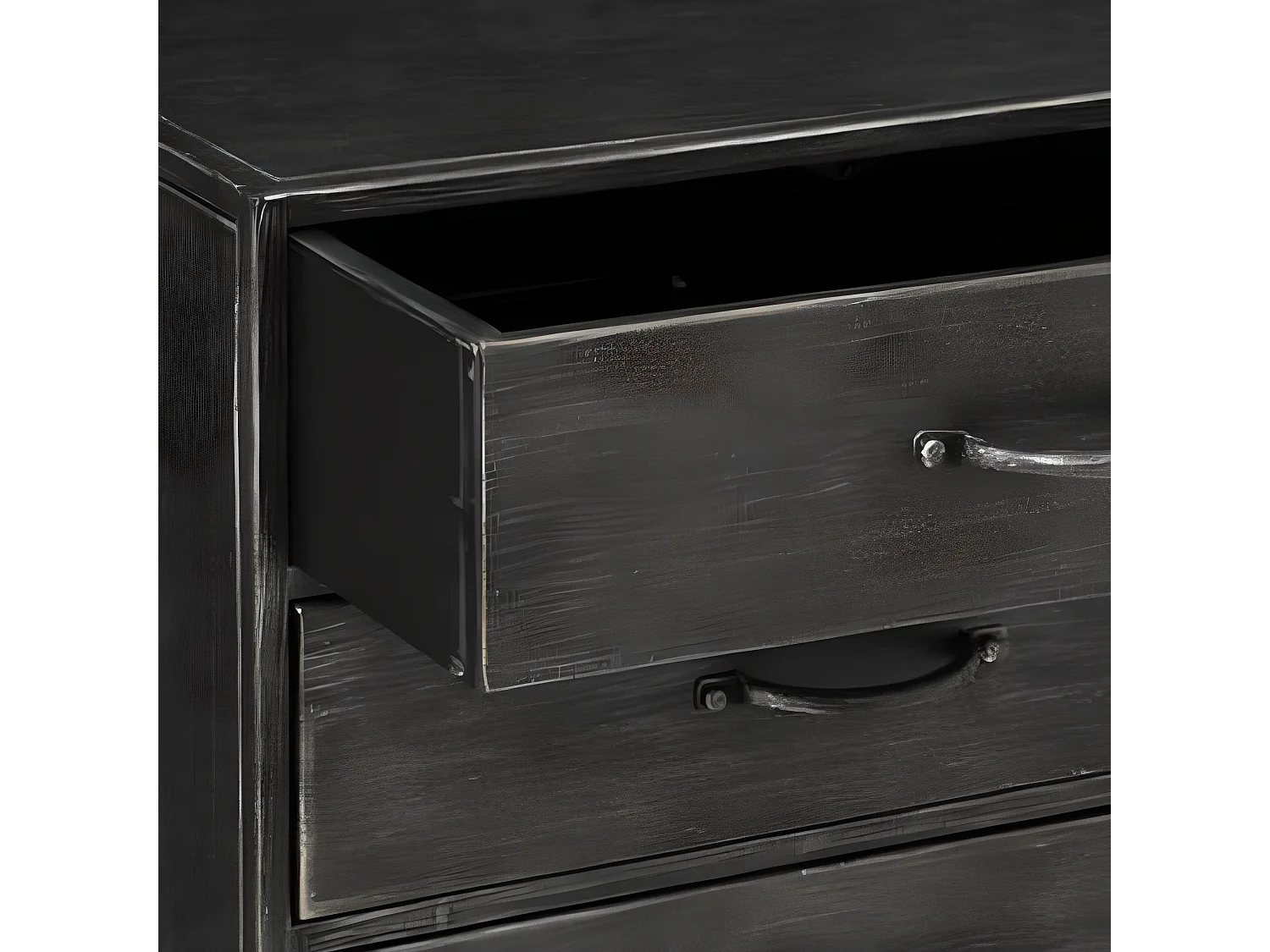 Chiffonnier avec 6 tiroirs en fer coloris gris - longueur 41,50 x profondeur 38 x hauteur 69,5 cm