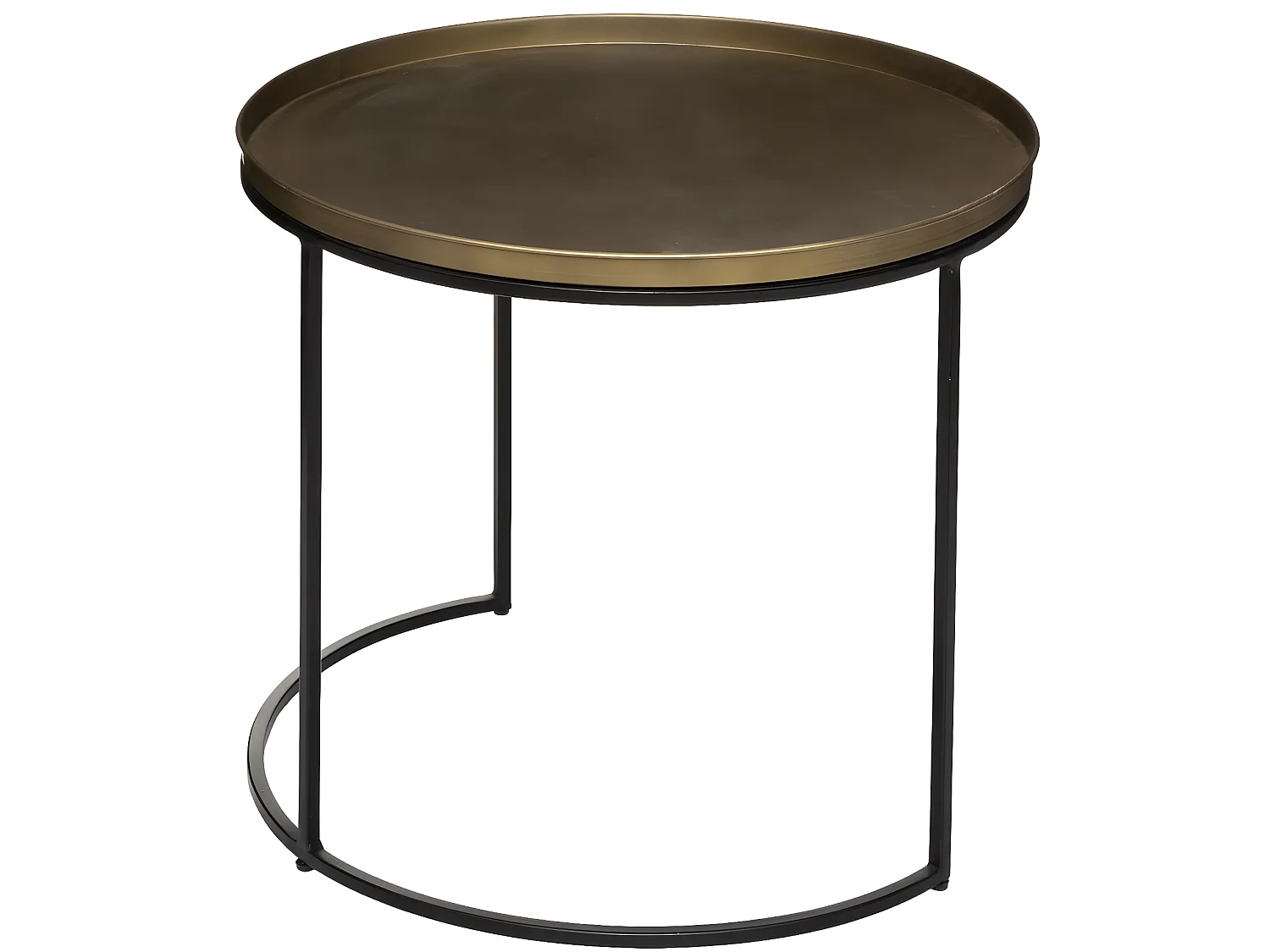 Lot de 2 tables gigogne en métal coloris noir et doré