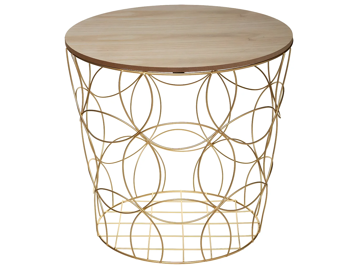 Lot de 3 tables gigogne dorées