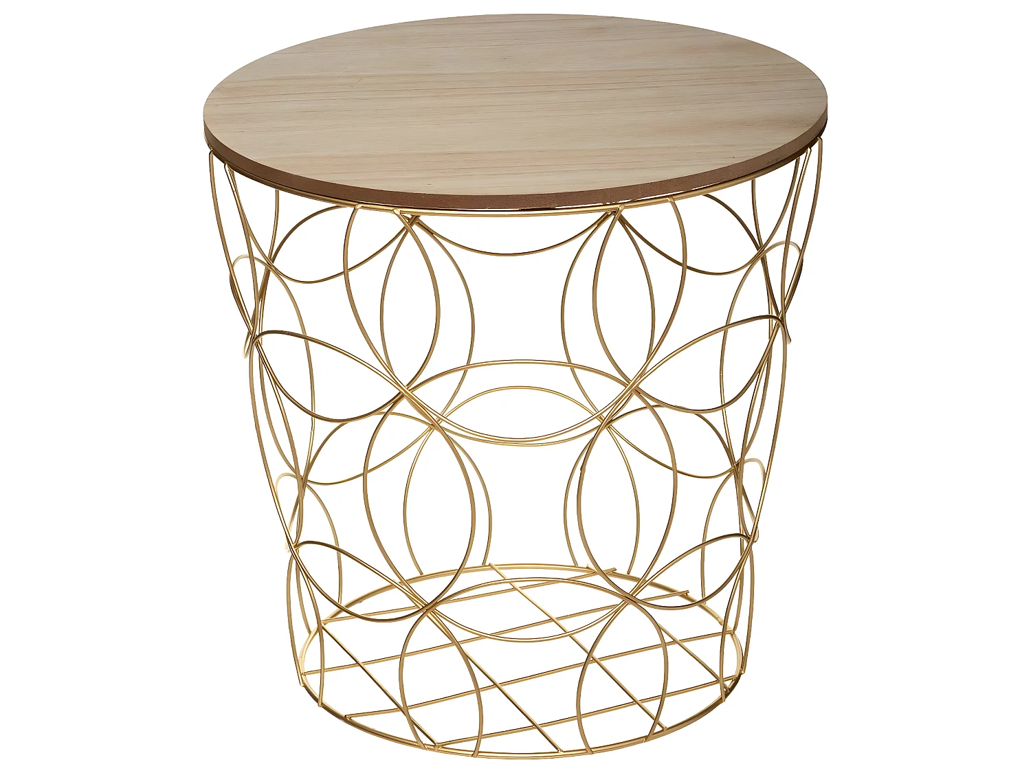 Lot de 3 tables gigogne dorées