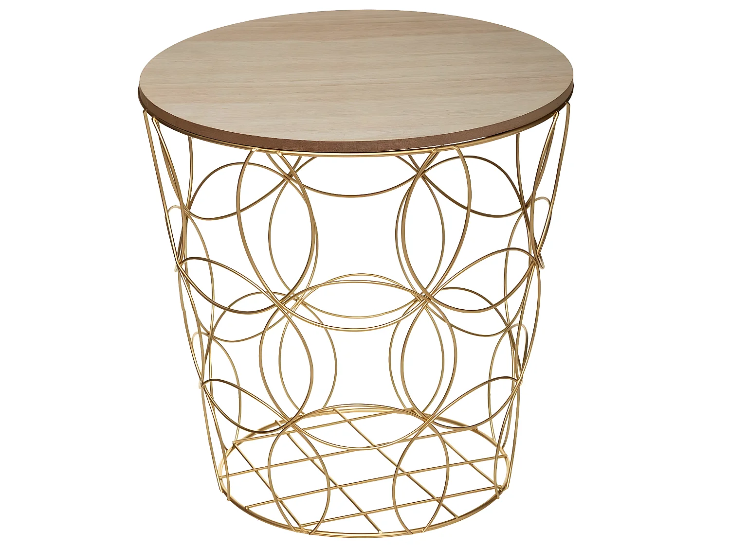 Lot de 3 tables gigogne dorées