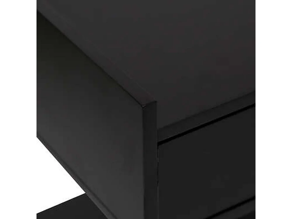 Bureau avec 2 tiroirs en bois / fer coloris noir - Longueur 110 x Profondeur 55 x Hauteur 78 cm