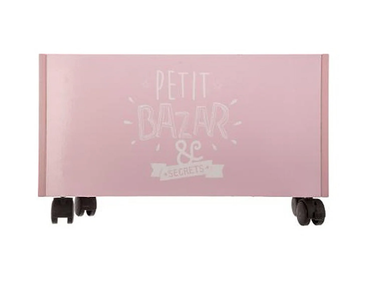 Coffre de rangement à roulettes rose en Mdf - Dim : L48x l30 x H28 cm