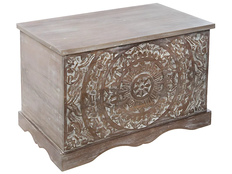 Coffre de rangement en Manguier coloris marron - Dim : L.71 x l.42 x H.44 cm