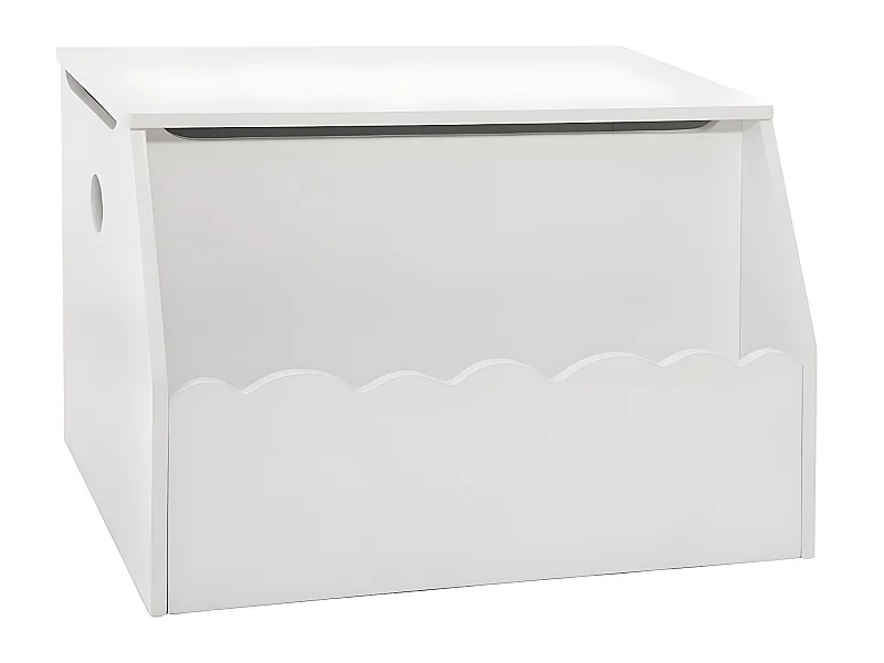 Coffre à jouets coloris blanc en MDF - L. 57,5 x l. 38 x H. 38 cm