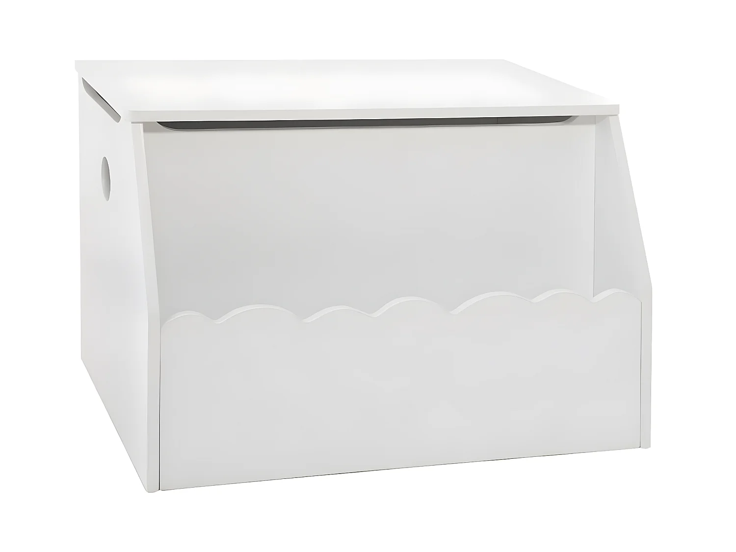 Coffre à jouets coloris blanc en MDF - L. 57,5 x l. 38 x H. 38 cm