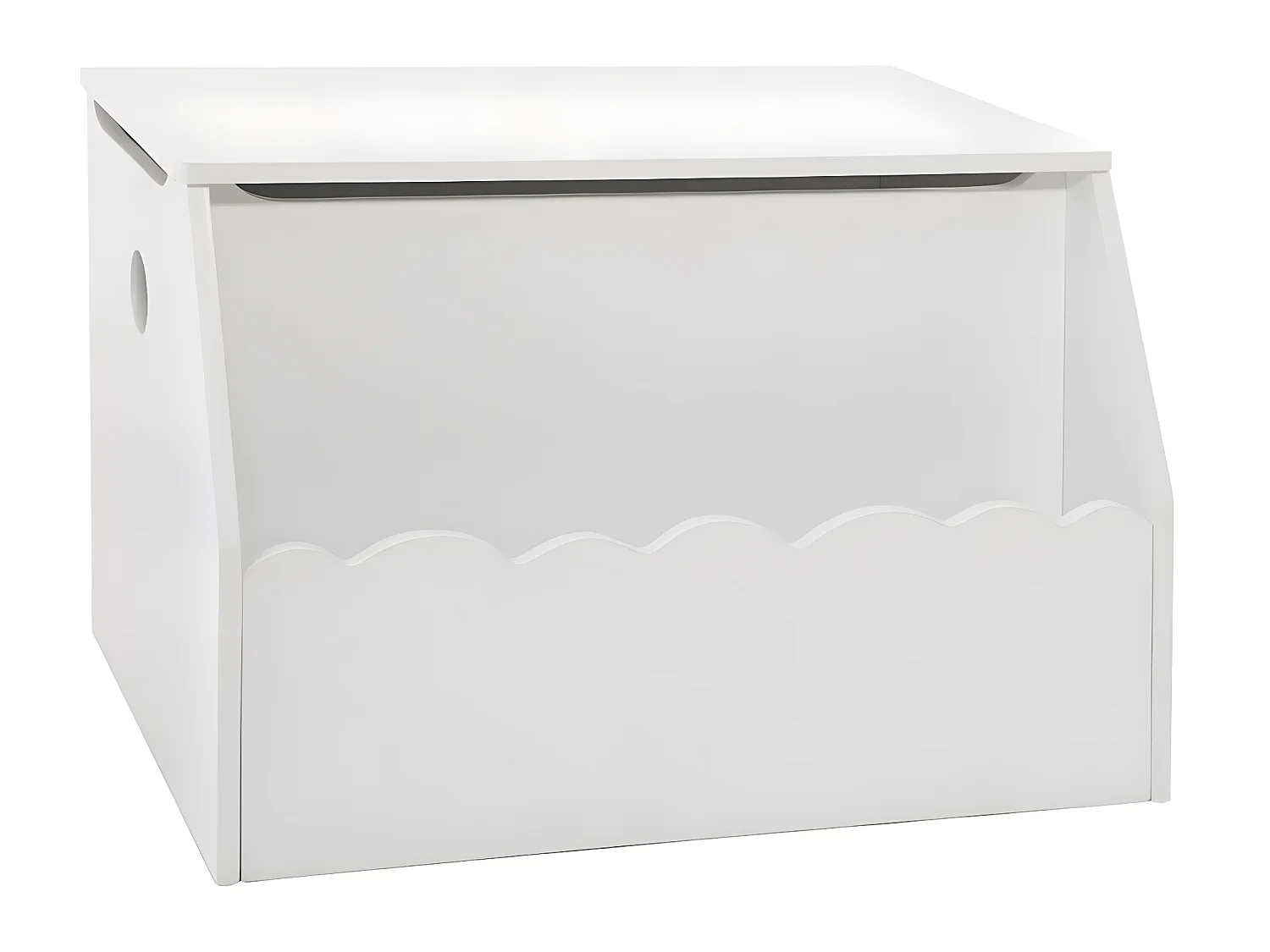 Coffre à jouets coloris blanc en MDF - L. 57,5 x l. 38 x H. 38 cm