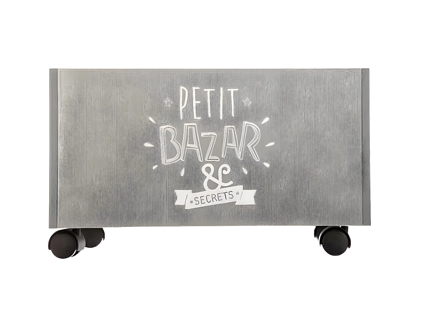 Coffre de rangement à roulettes Gris en Mdf - Dim : L48x l30 x H28 cm