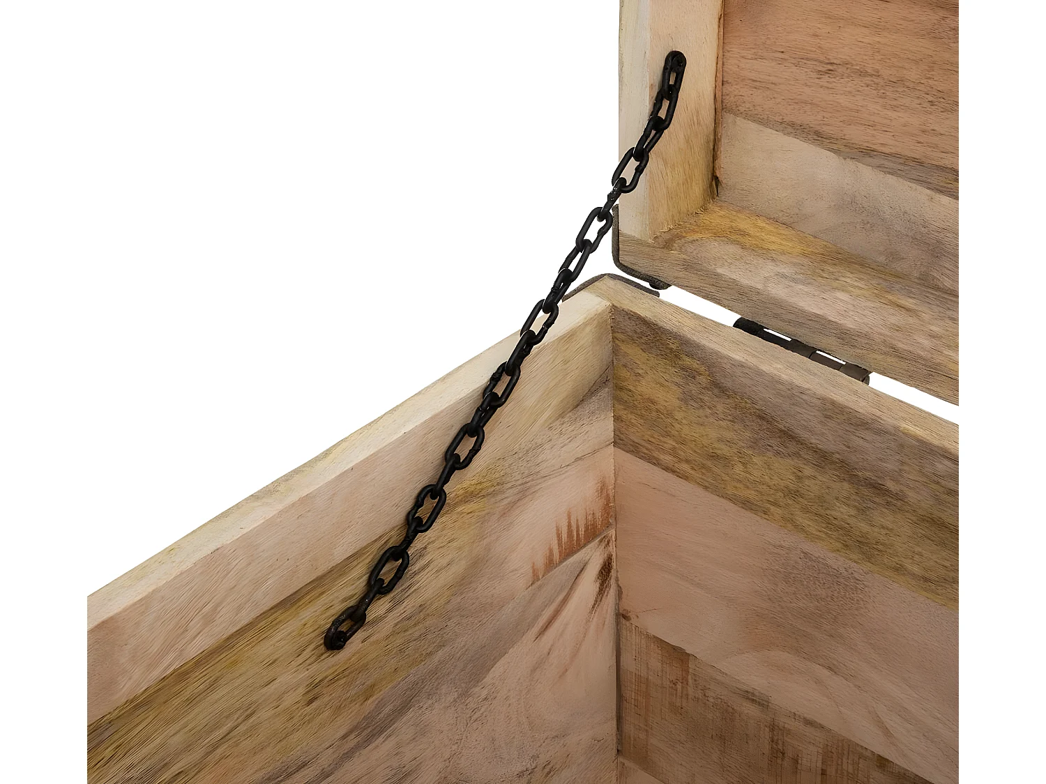 Malle / Pouf en bois de manguier coloris taupe - Longueur 45,5 x Profondeur 45,5 x Hauteur 49 cm