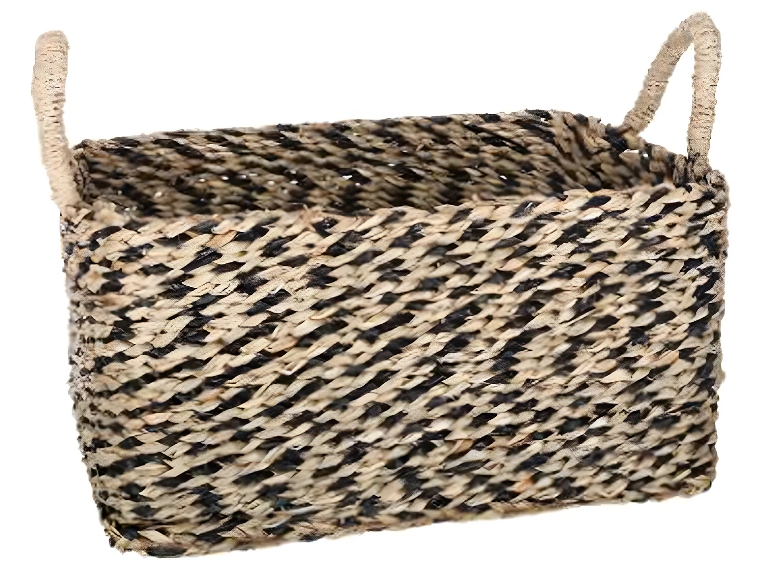 Lot de 3 paniers de rangement à anses en osier coloris naturel et noir