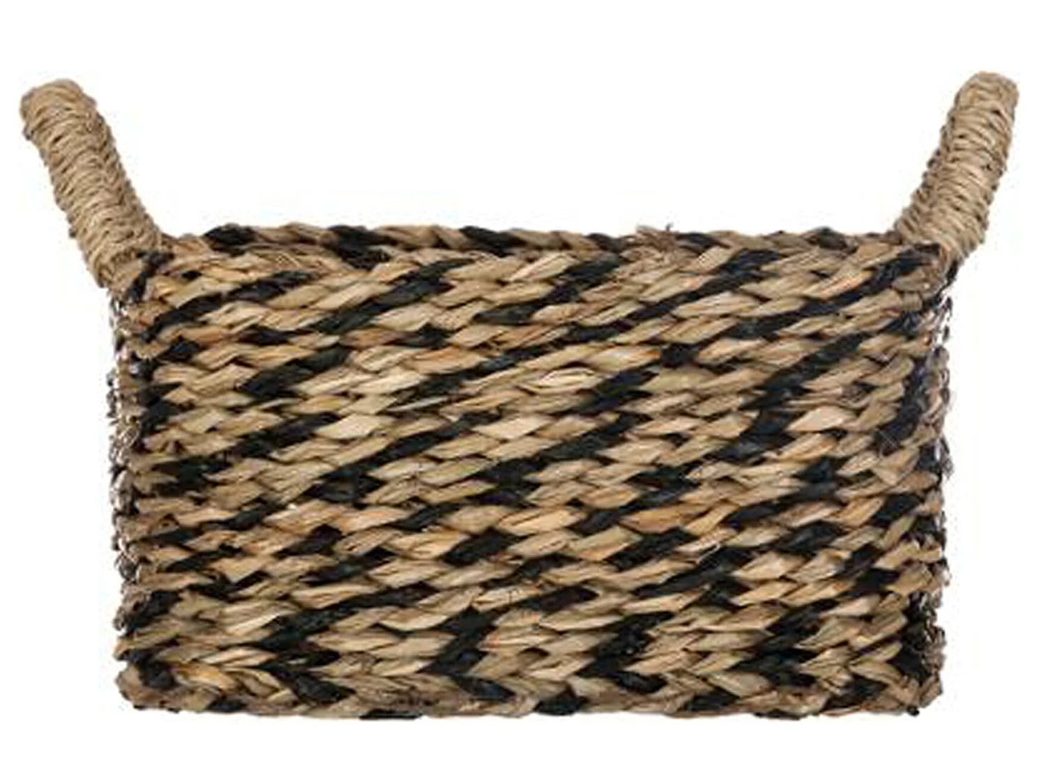 Lot de 3 paniers de rangement à anses en osier coloris naturel et noir