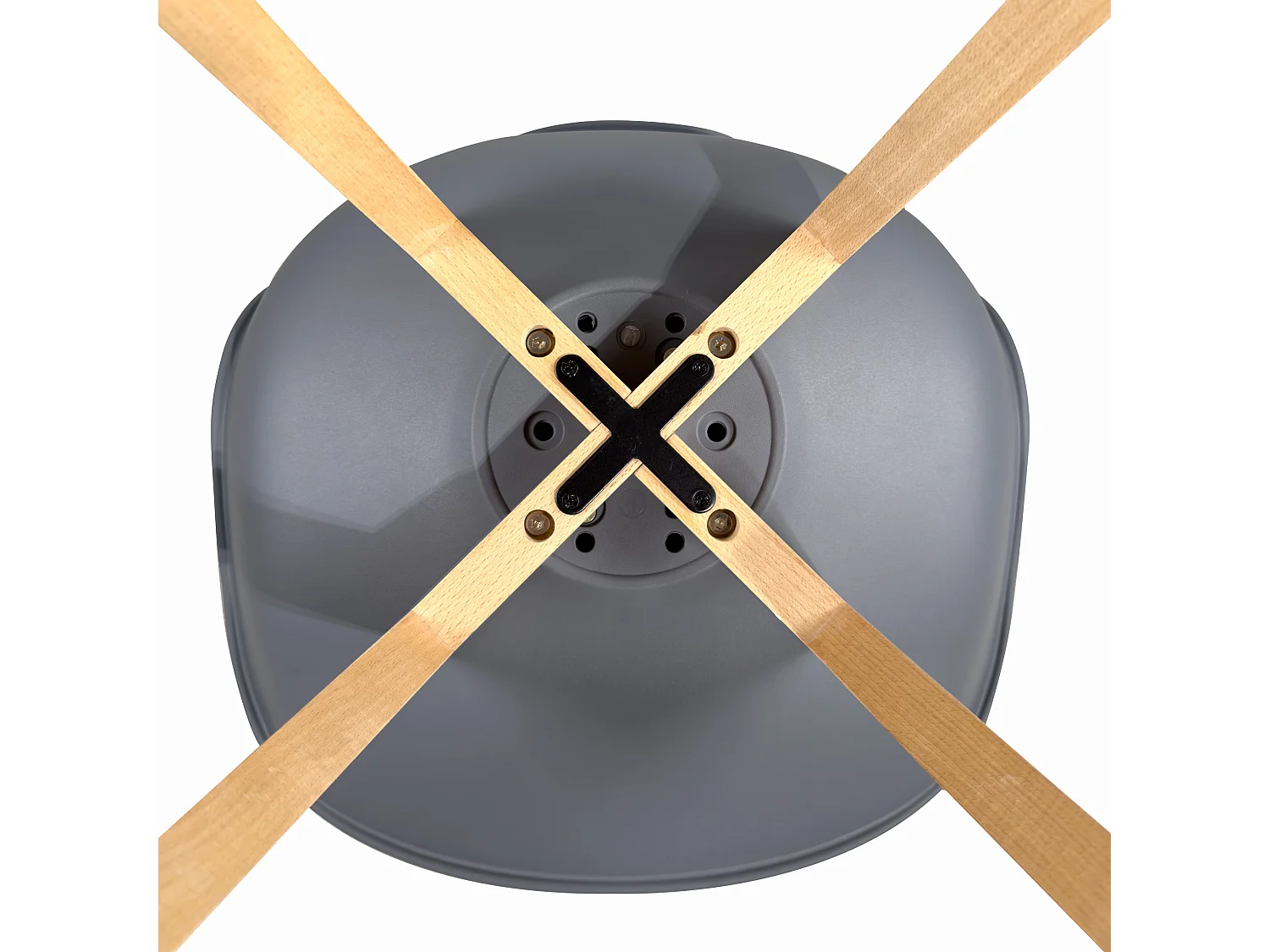 Lot 2 chaises scandinaves coussin simili cuir patchwork rembourré pieds bois LAO (Gris bleu)