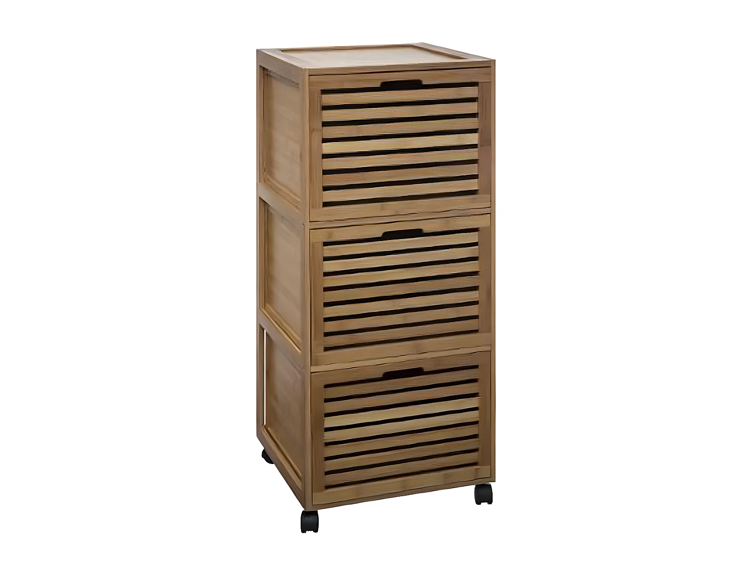 Meuble de rangement en bambou naturel - L.41 x P.41 x H.91 cm