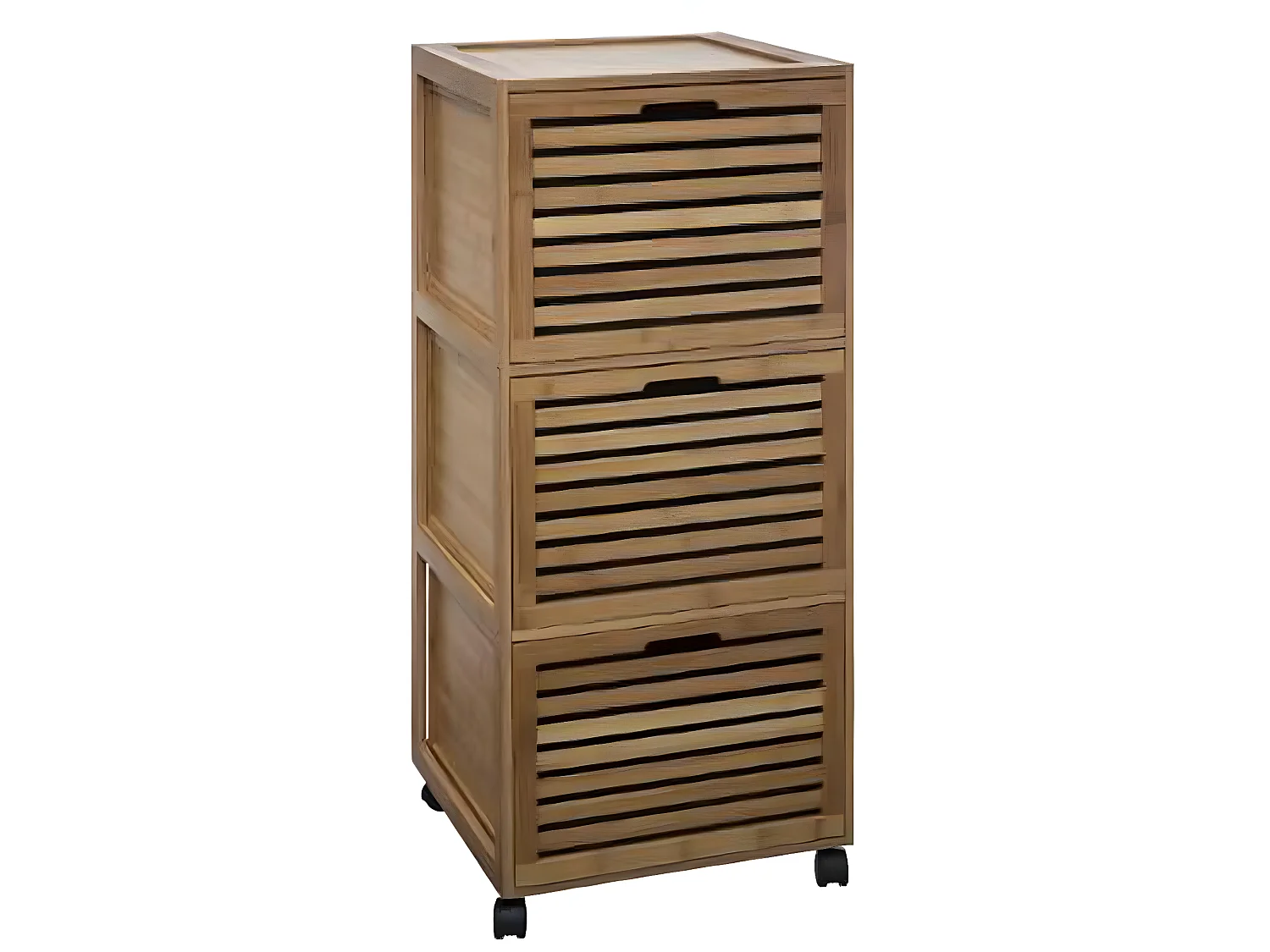 Meuble de rangement en bambou naturel - L.41 x P.41 x H.91 cm