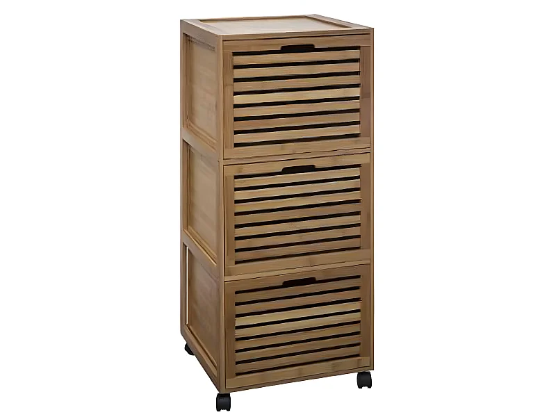 Meuble de rangement en bambou naturel - L.41 x P.41 x H.91 cm