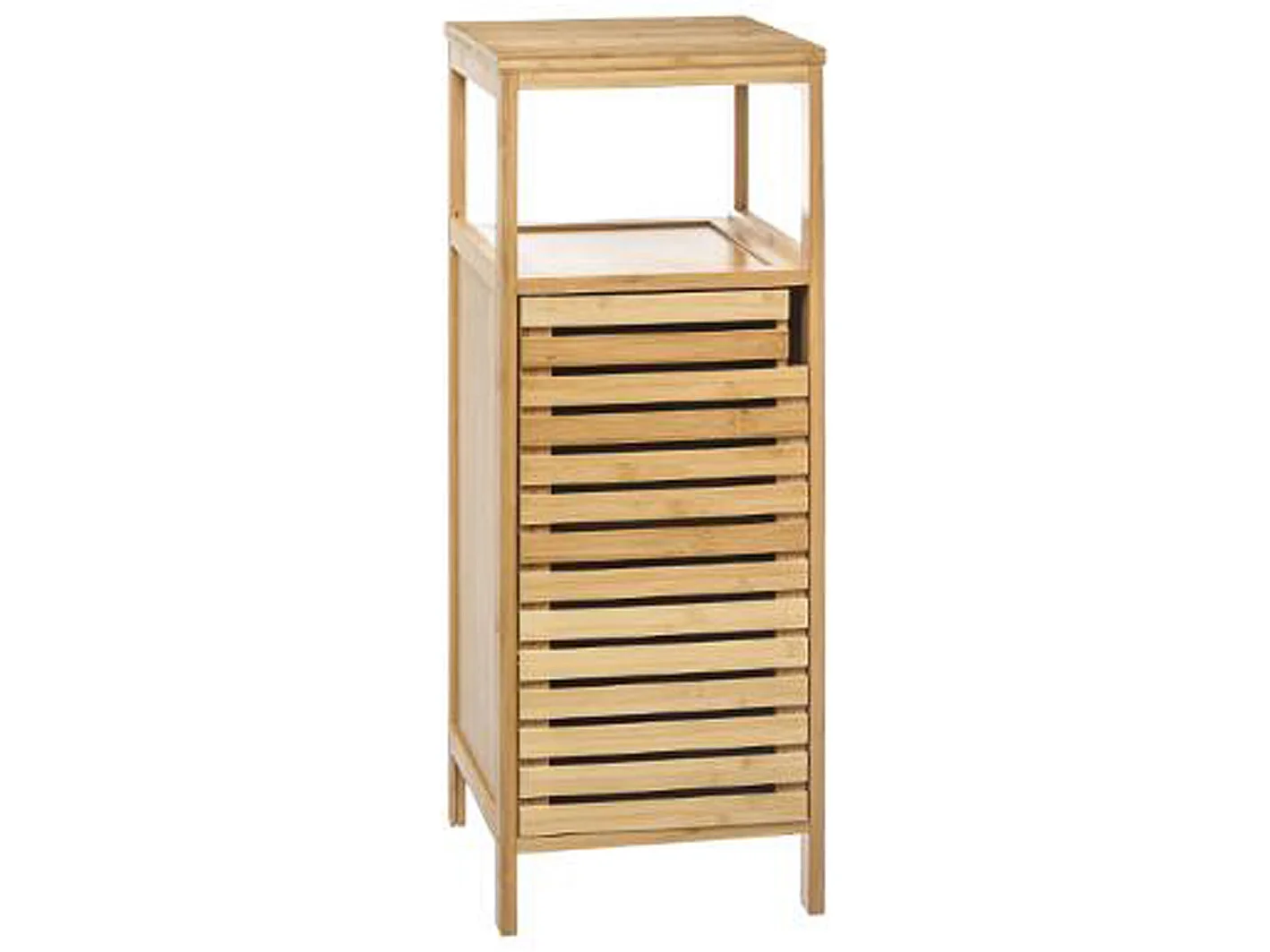 Meuble bas avec 1 porte en bambou naturel - Dim : L.30 x P.30 x H.78.5cm