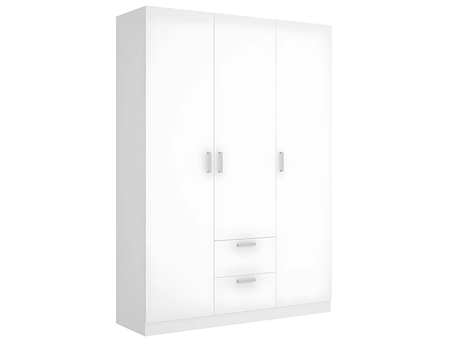 Armoire placard meuble de rangement coloris blanc - Longueur 150 x Profondeur 52 x Hauteur 215 cm