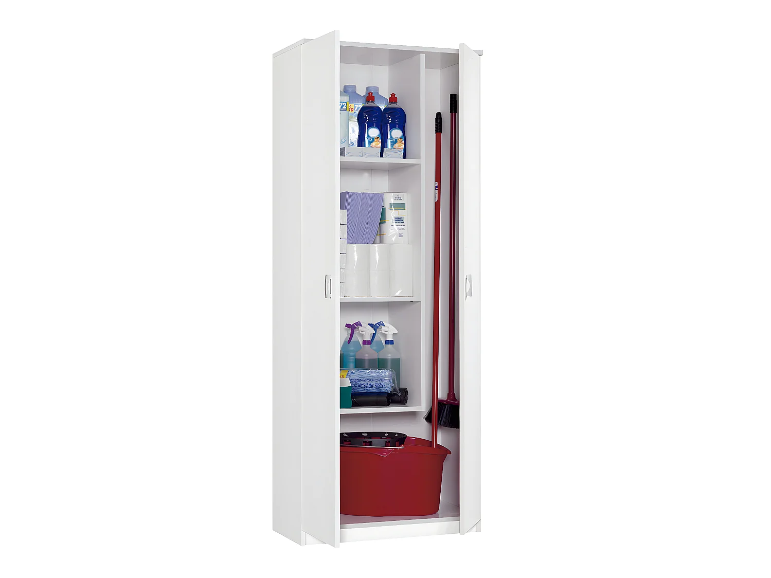 Armoire / meuble de rangement, coloris blanc - Hauteur 180 x Longueur 80 x Profondeur 35 cm