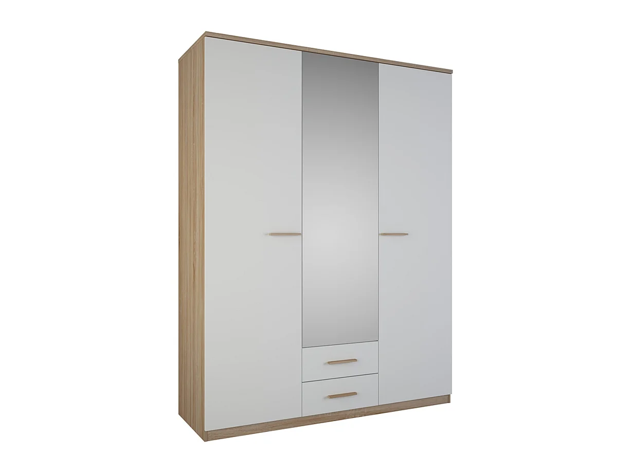 Armoire 3 portes coloris chene - Dim : 161,1 x 210,9 x 55 cm
