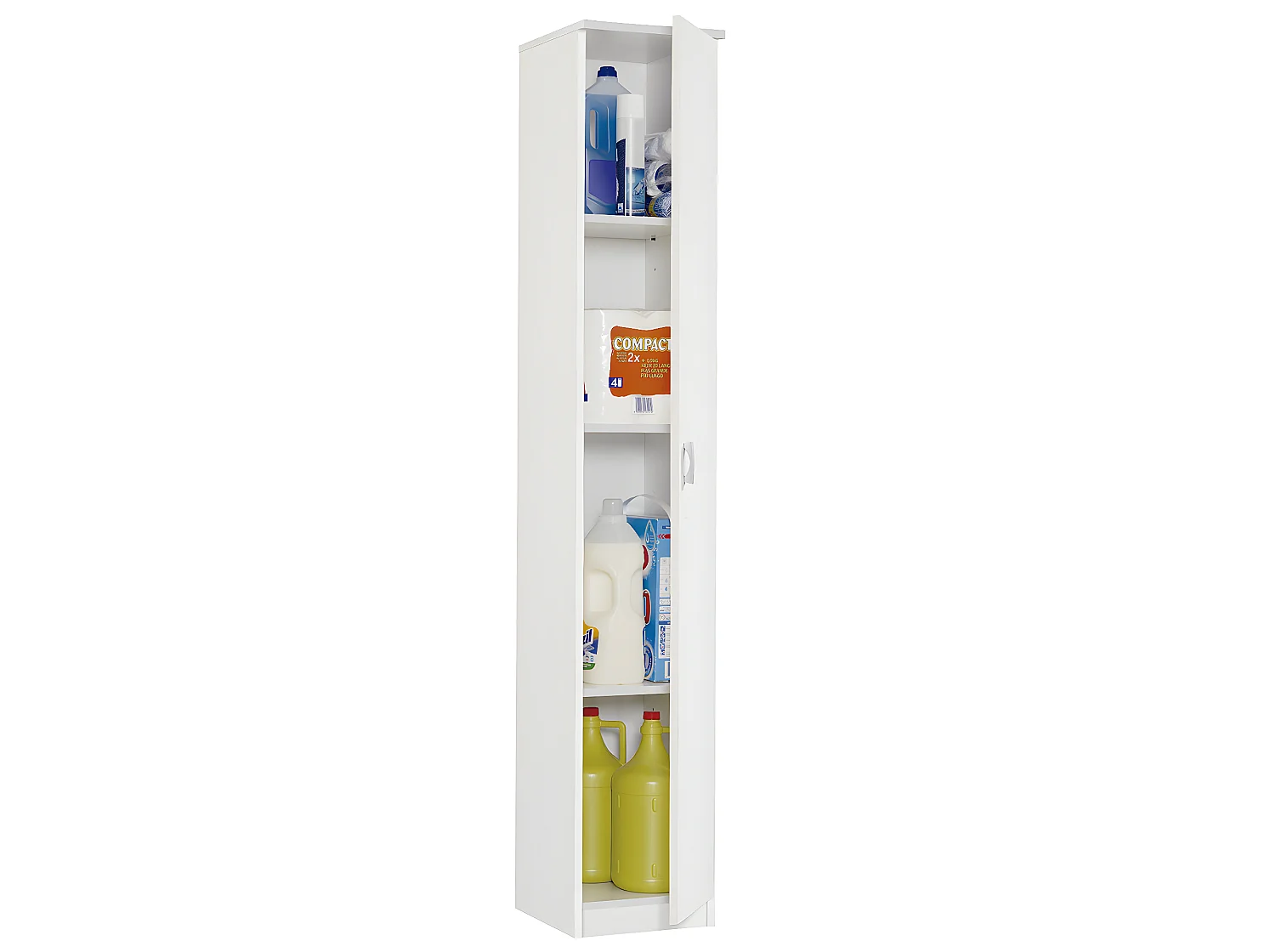 Armoire / meuble de rangement, coloris blanc - Hauteur 180 x Longueur 40 x Profondeur 35 cm