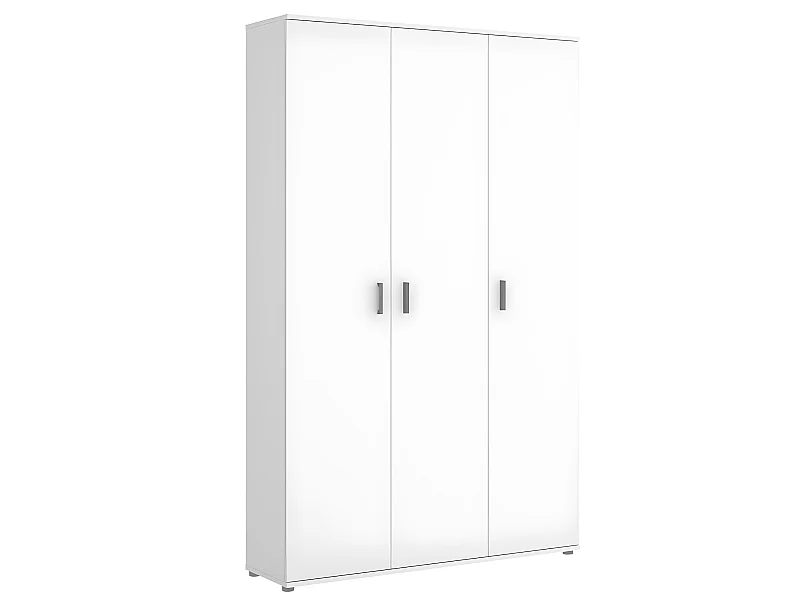 Armoire de rangement 3 portes coloris blanc - Longueur 116 x Profondeur 35 x Hauteur 190 cm
