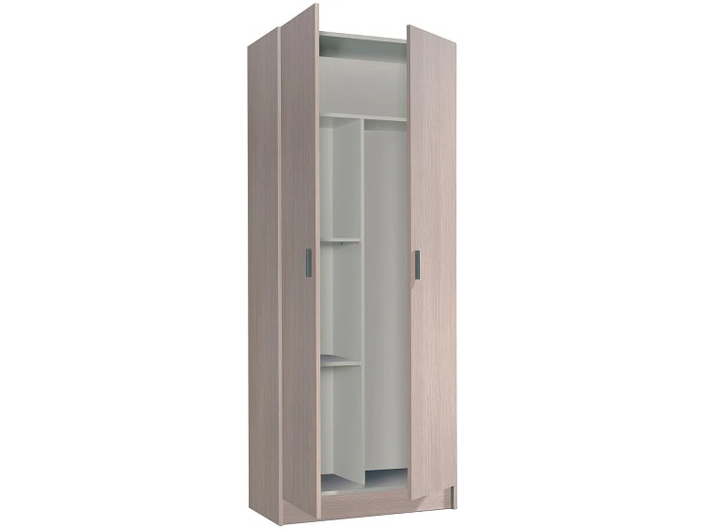 Armoire multi-usages avec 2 portes en bois couleur chêne - Dim : H180 x L73 x P37 cm