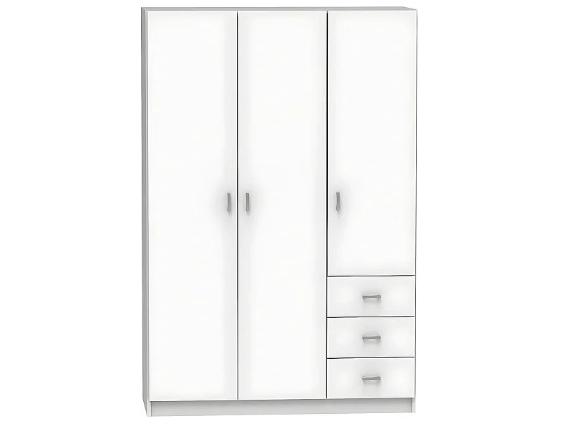 Armoire placard / meuble de rangement coloris blanc - Hauteur 180 x Longueur 120 x Profondeur 50 cm