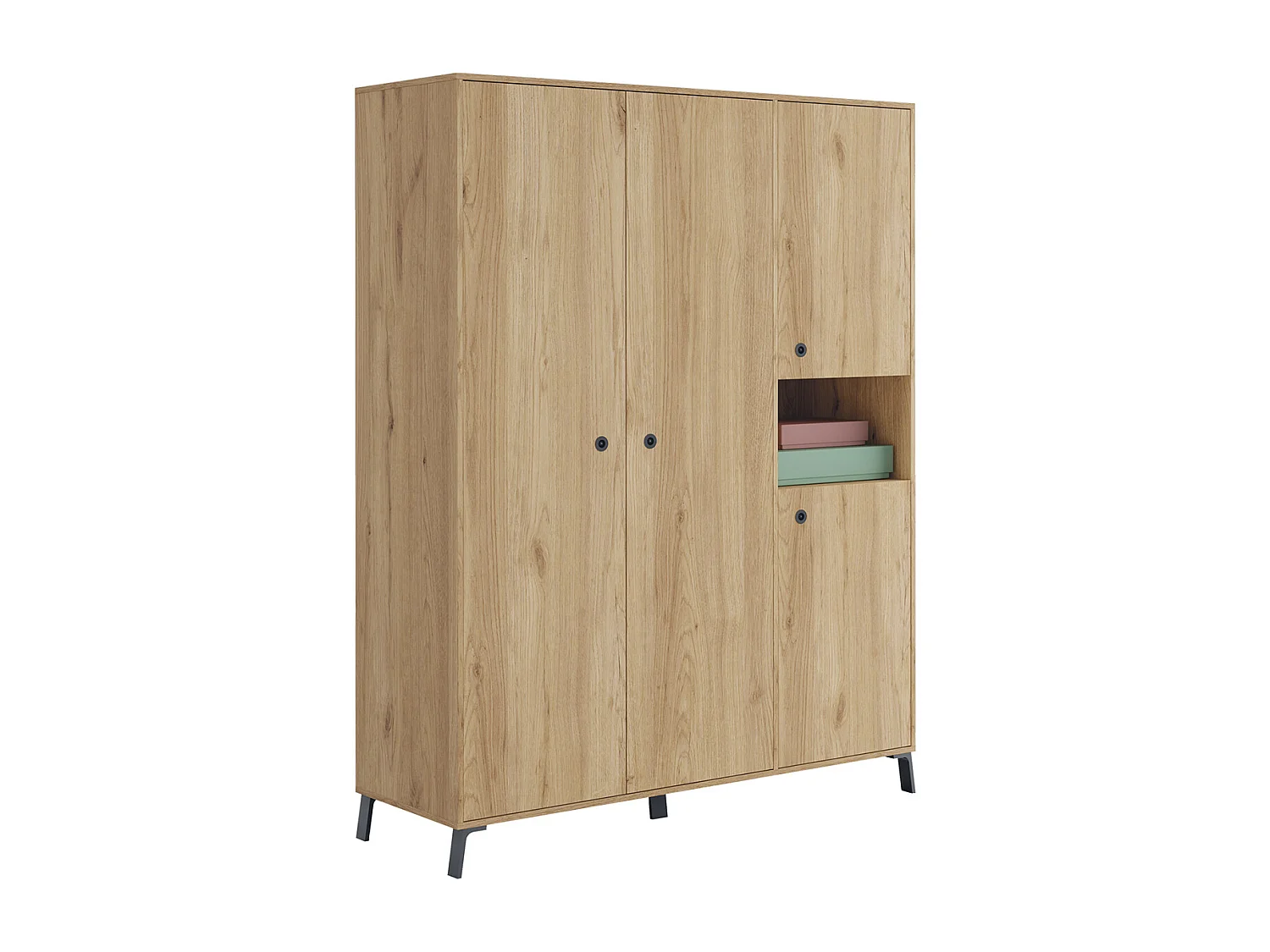 Chambre à coucher adulte coloris chêne doré ( armoire + 2 chevets + Tête de lit )