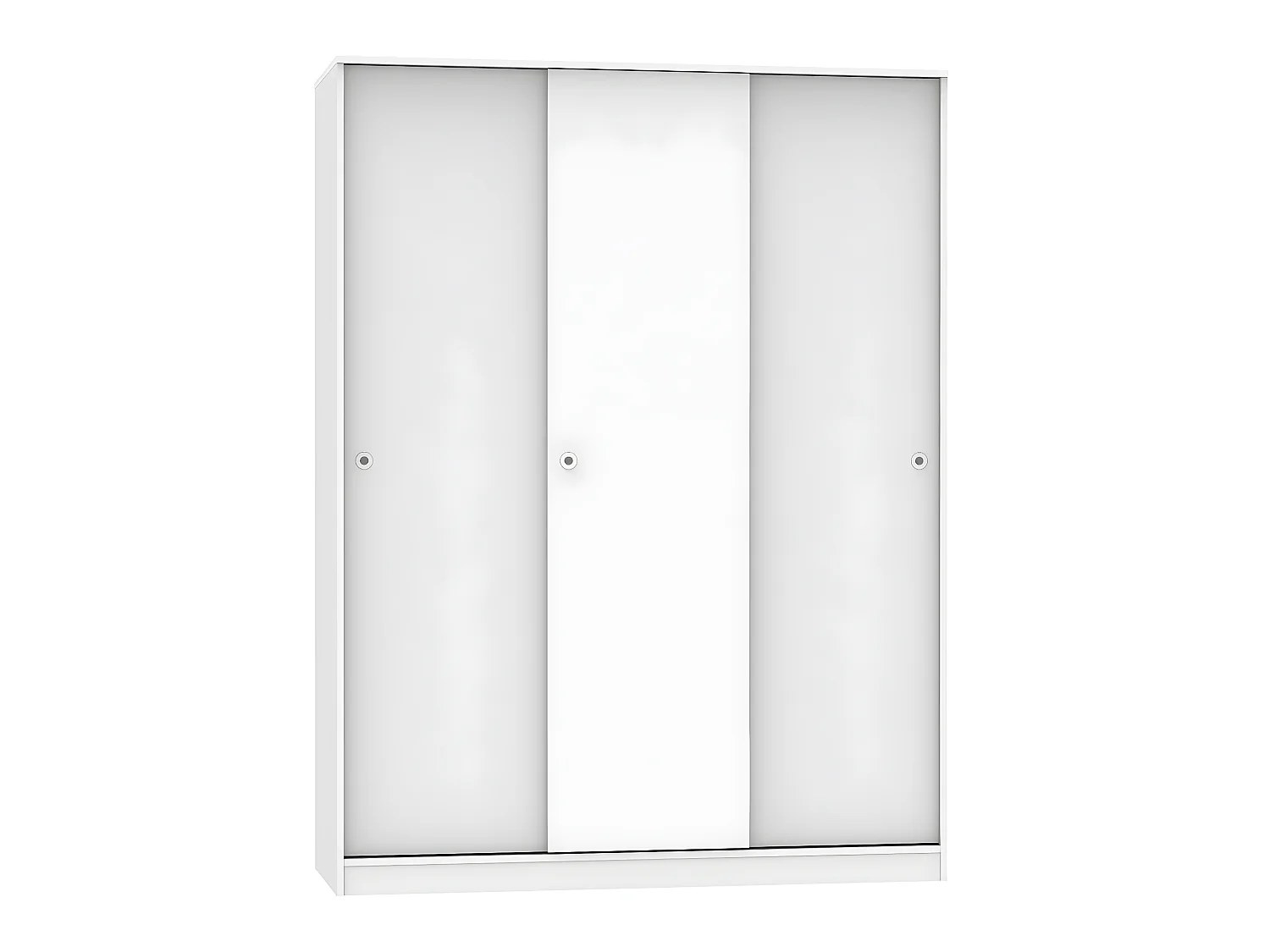 Armoire avec 3 portes coulissantes coloris blanc - Hauteur 200 x Longueur 150 x Profondeur 55 cm