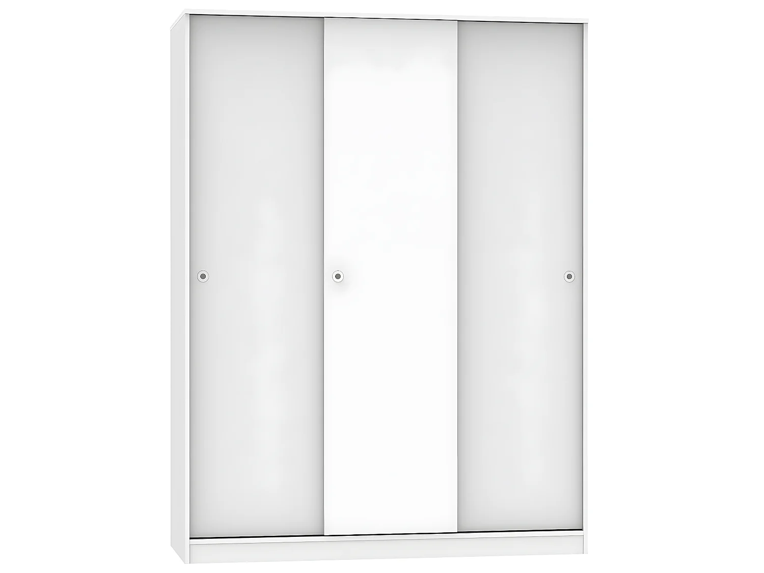 Armoire avec 3 portes coulissantes coloris blanc - Hauteur 200 x Longueur 150 x Profondeur 55 cm
