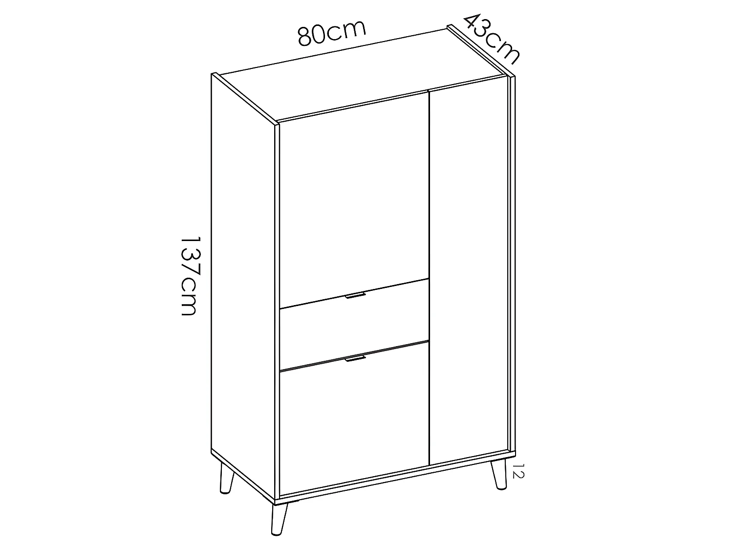 Armoire placard meuble de rangement coloris naturel/émeraude - Longueur 81 x Hauteur 137 x Profondeur 43 cm