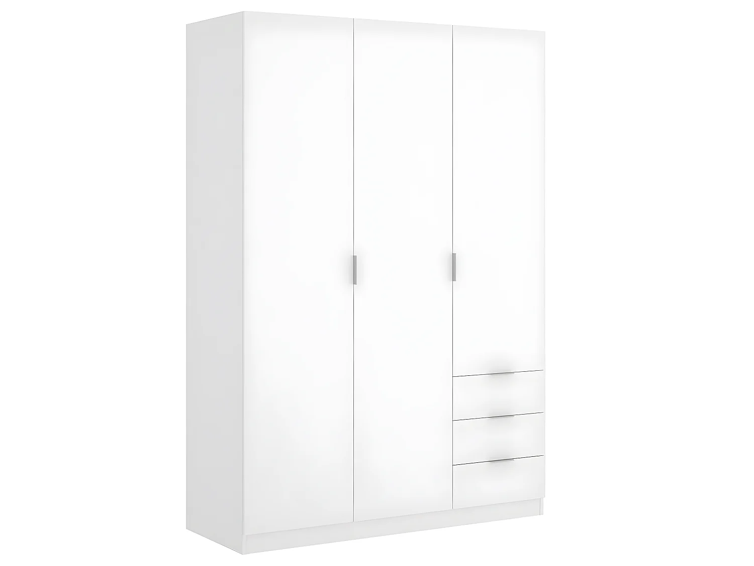 Armoire placard meuble de rangement coloris blanc - Longueur 121 x Profondeur 52 x Hauteur 184 cm