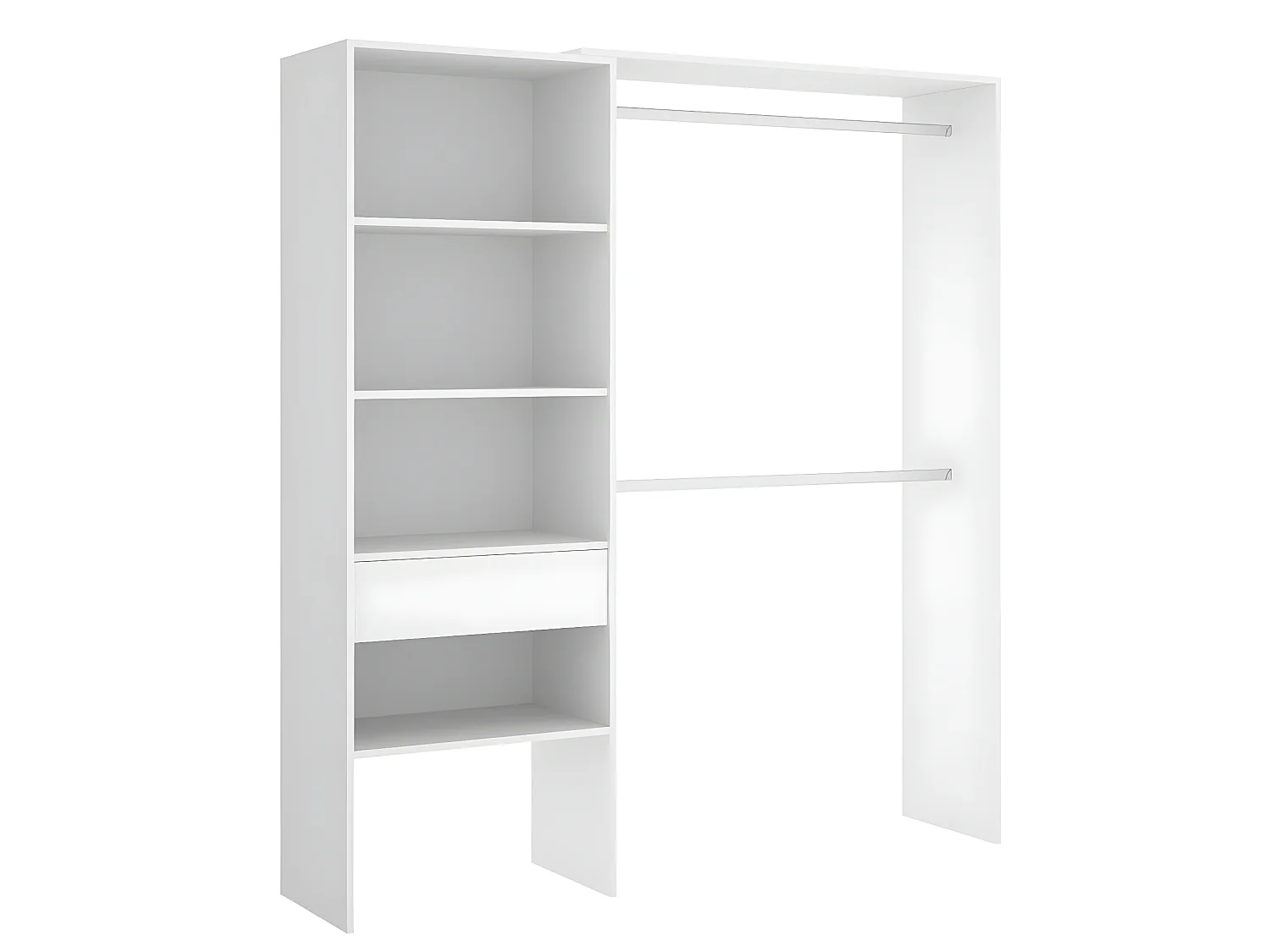 Armoire placard extensible coloris blanc - Longueur 110-160 x Hauteur 187 x Profondeur 40 cm