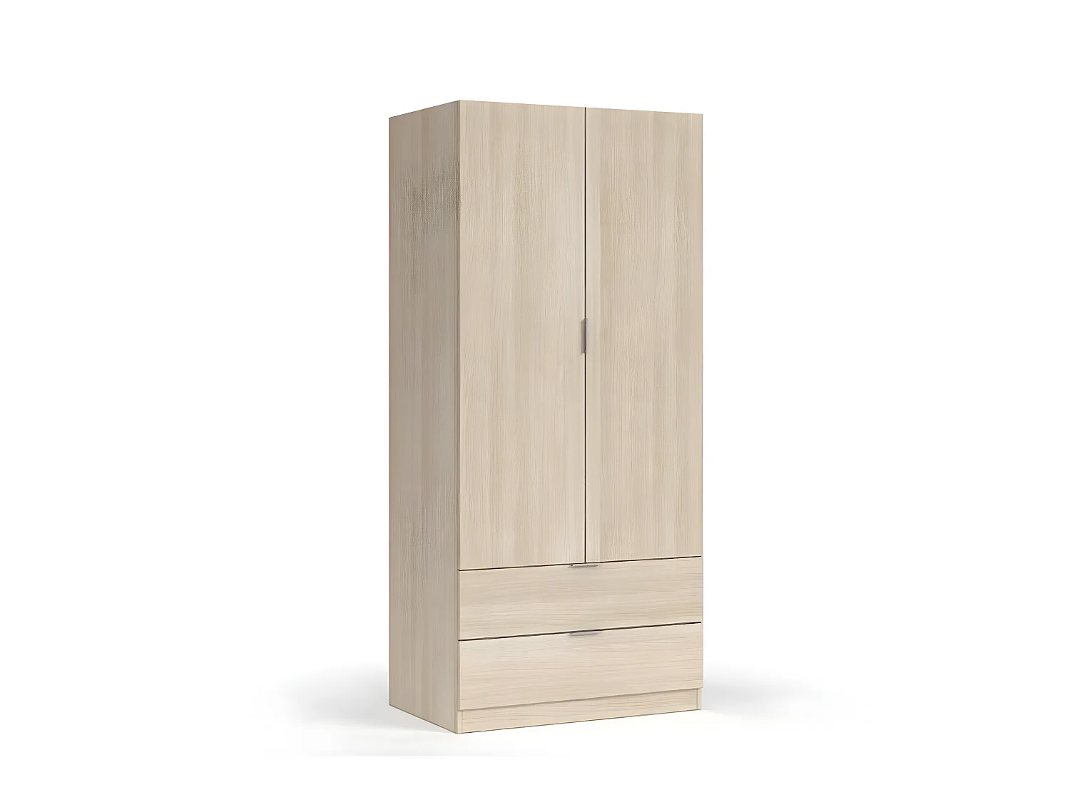 Armoire avec 2 tiroirs imitation chêne - 180 x 81 x 52 cm