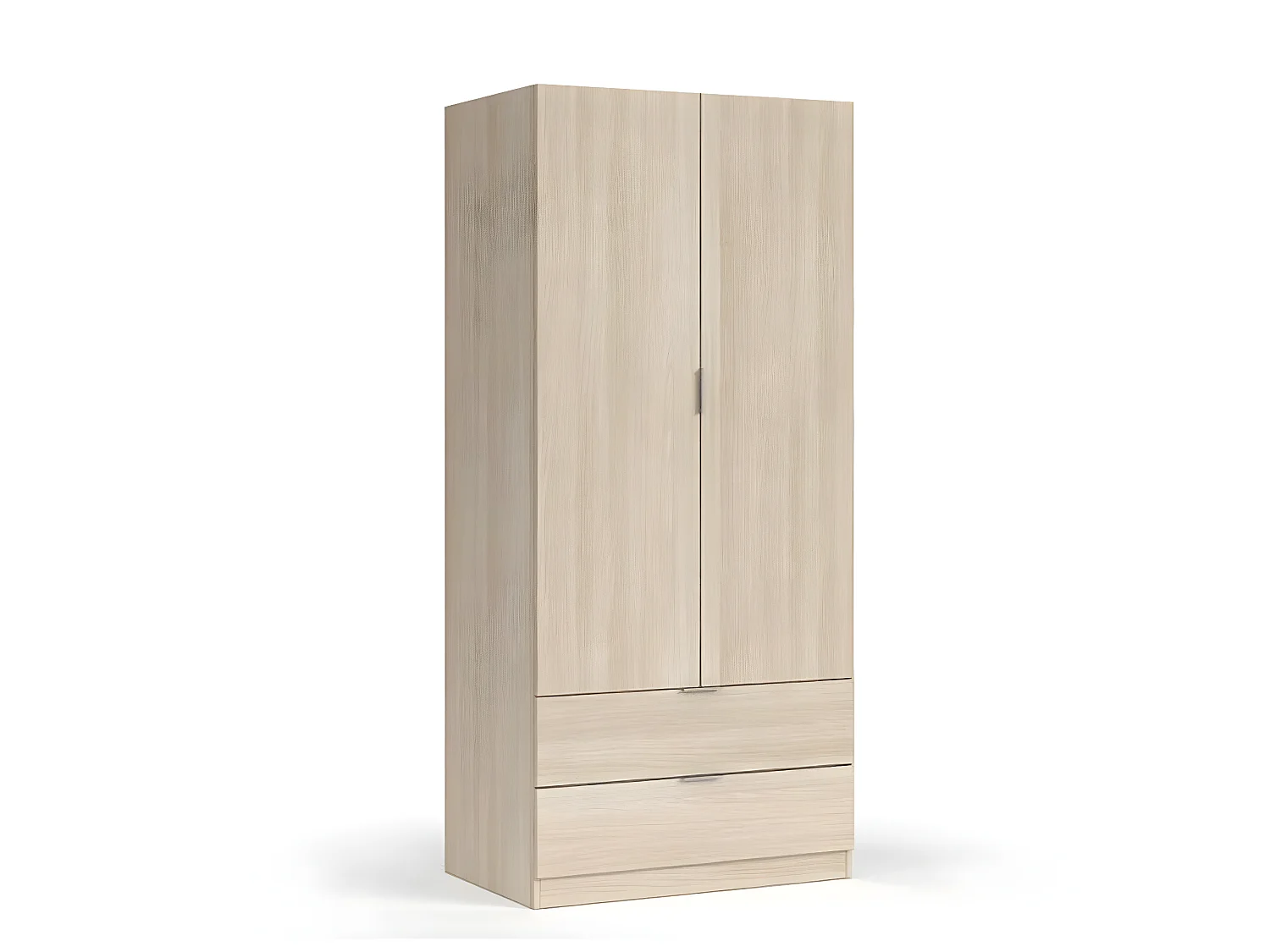 Armoire avec 2 tiroirs imitation chêne - 180 x 81 x 52 cm