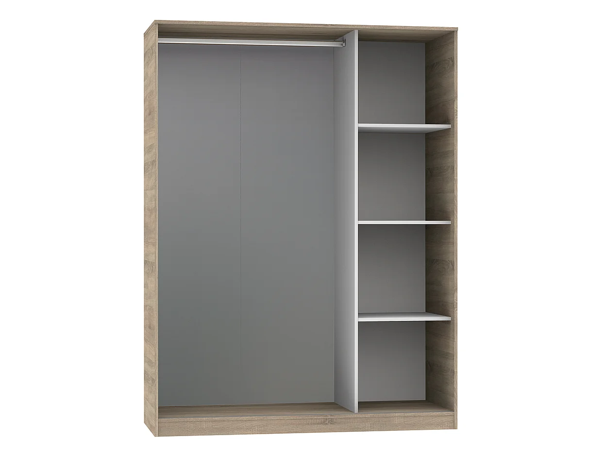 Armoire Placard de rangement de 3 portes coulissantes coloris cambrien - Longueur 150 x Profondeur 55 x Hauteur 200 cm