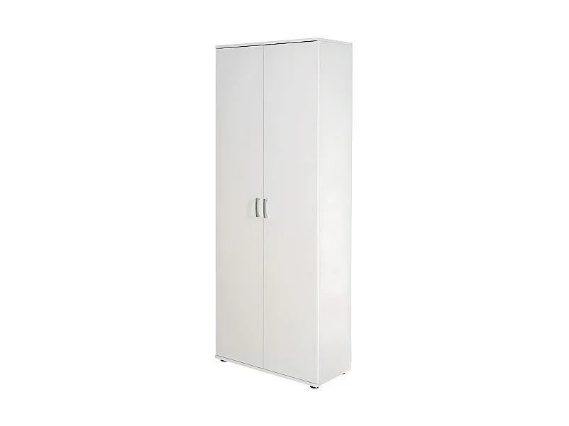 Armoire Blanc avec 5 étagères et 2 Portes, Dim : L70 x P34 x H189 cm