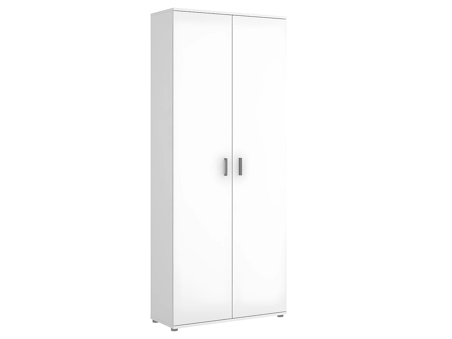 Armoire de rangement 2 portes coloris blanc - Longueur 78 x Profondeur 35 x Hauteur 190 cm