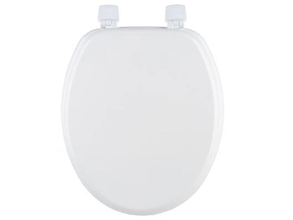 Abattant WC coloris Blanc en Bois MDF -Dimensions : 43 x 37 x 3.5 cm