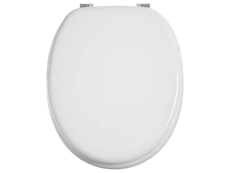 Abattant WC en bois et zinc coloris blanc, L 37 x P 43 cm