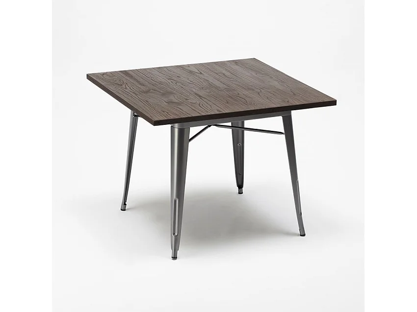 Set tavolo quadrato + 4 sedie in metallo design Bahama Mama