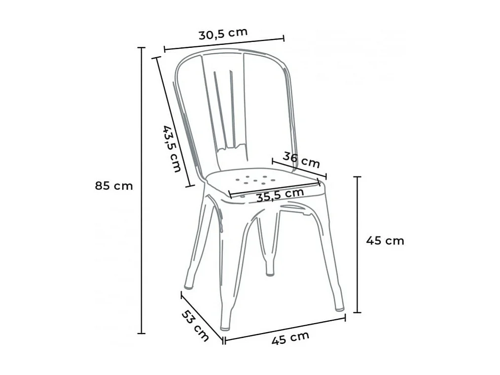 Set tavolo quadrato + 4 sedie in metallo design Bahama Mama