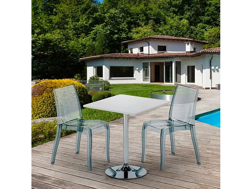 Ensemble de table 70x70cm 2 chaises colorées pour intérieur Mai Tai