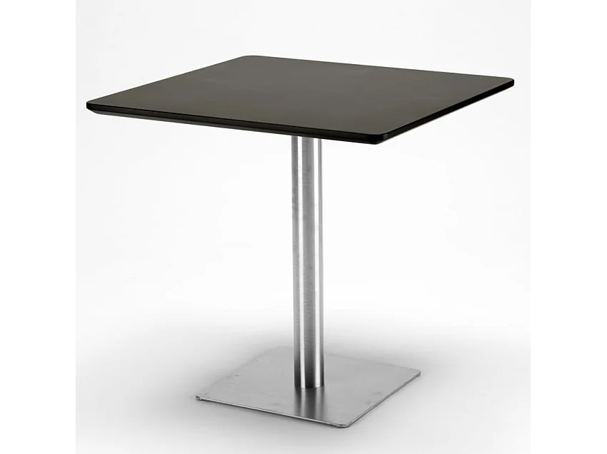 Ensemble de 4 chaises empilables table noire 90x90cm Applejack