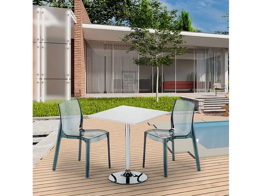 Ensemble de table 70x70cm avec 2 chaises colorées Kir Royale