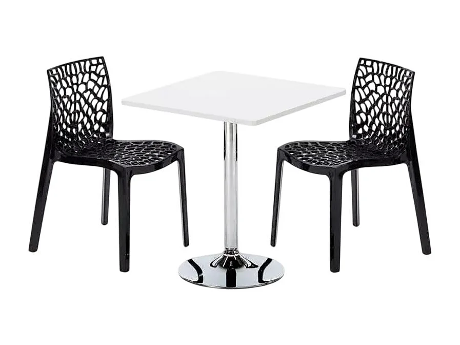 Set tavolo 70x70cm con 2 sedie colorate Cosmopolitan